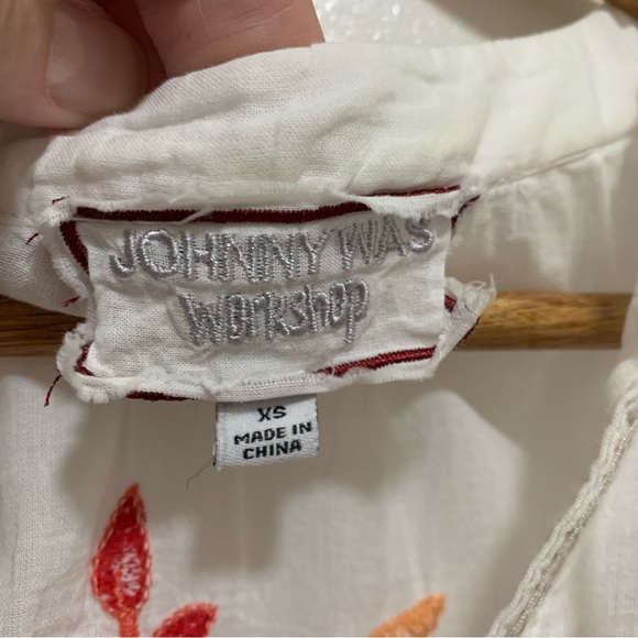 Johnny Was Workshop floral embroidered blouse size XS - Picture 4 of 14